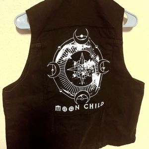 Hot Topic Moonchild Black Denim Vest (NWT size XXL)